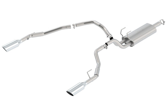 BORLA 140307 Cat-Back Perf. Exhaust Sys. for 2009 Dodge 1500 V8 & 2010-2018 Ram Classic 1500 V8 S-Type Sound T-304 Stainless Steel Dual Split Rear Exit Single 4" Round Chrome Tips Each Side