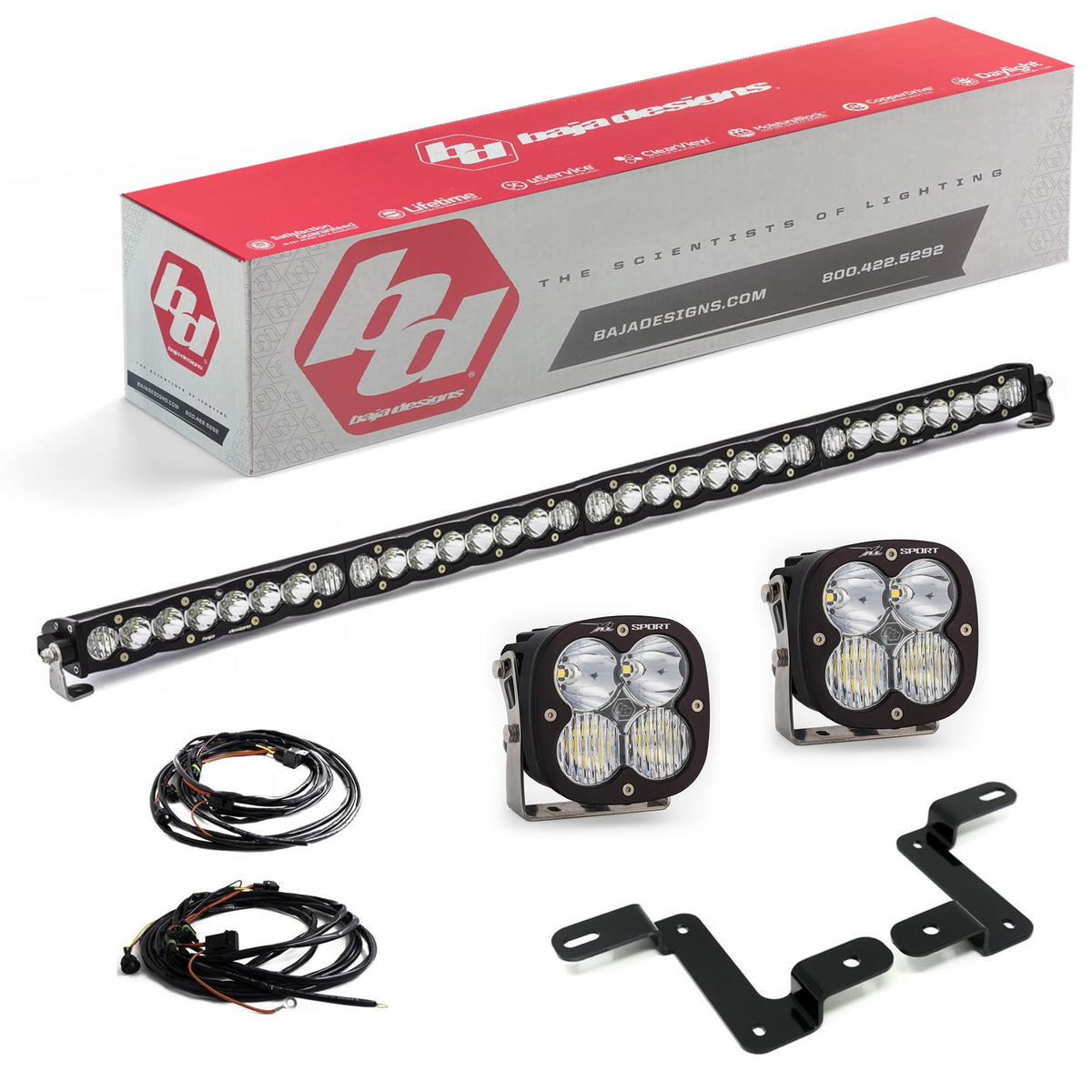 Baja Designs 18C Wrangler JL S8 40 in Cowl Mount LED Bar DRIVING/COMBO Pattern Squadron Sport - 447506