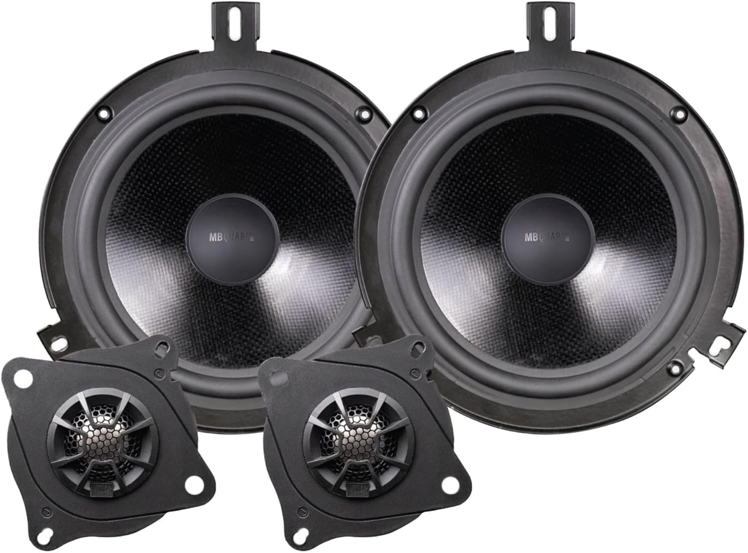 MB Quart Tuned Audio Package 6.5" Convertible Speakers for Jeep Wrangler (07-18), Front and Rear Speaker Upgrades with Titanium Dome Tweeters
