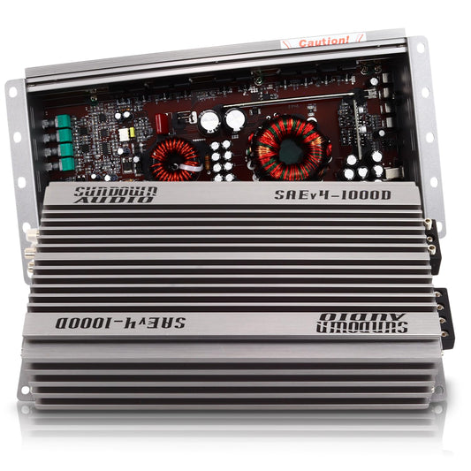 Sundown Audio SAE-1000.1D Class D Monoblock Amplifier - 1000W RMS @ 1? - High Power Car Subwoofer Amp with Dual MOS-FET, Advanced Filters, Heavy Duty Heat Sink, & Remote Bass Control