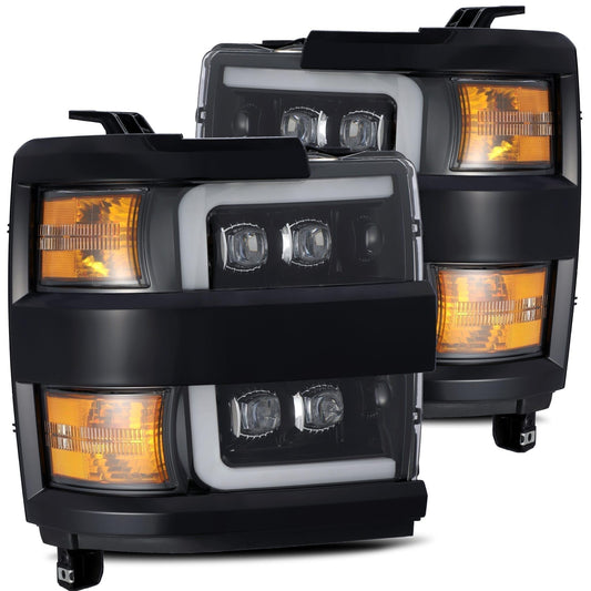 AlphaRex USA 1518 Silverado 2500/3500HD LED Projector Headlights with Act LIGHT/SEQ Signal & D - 880229