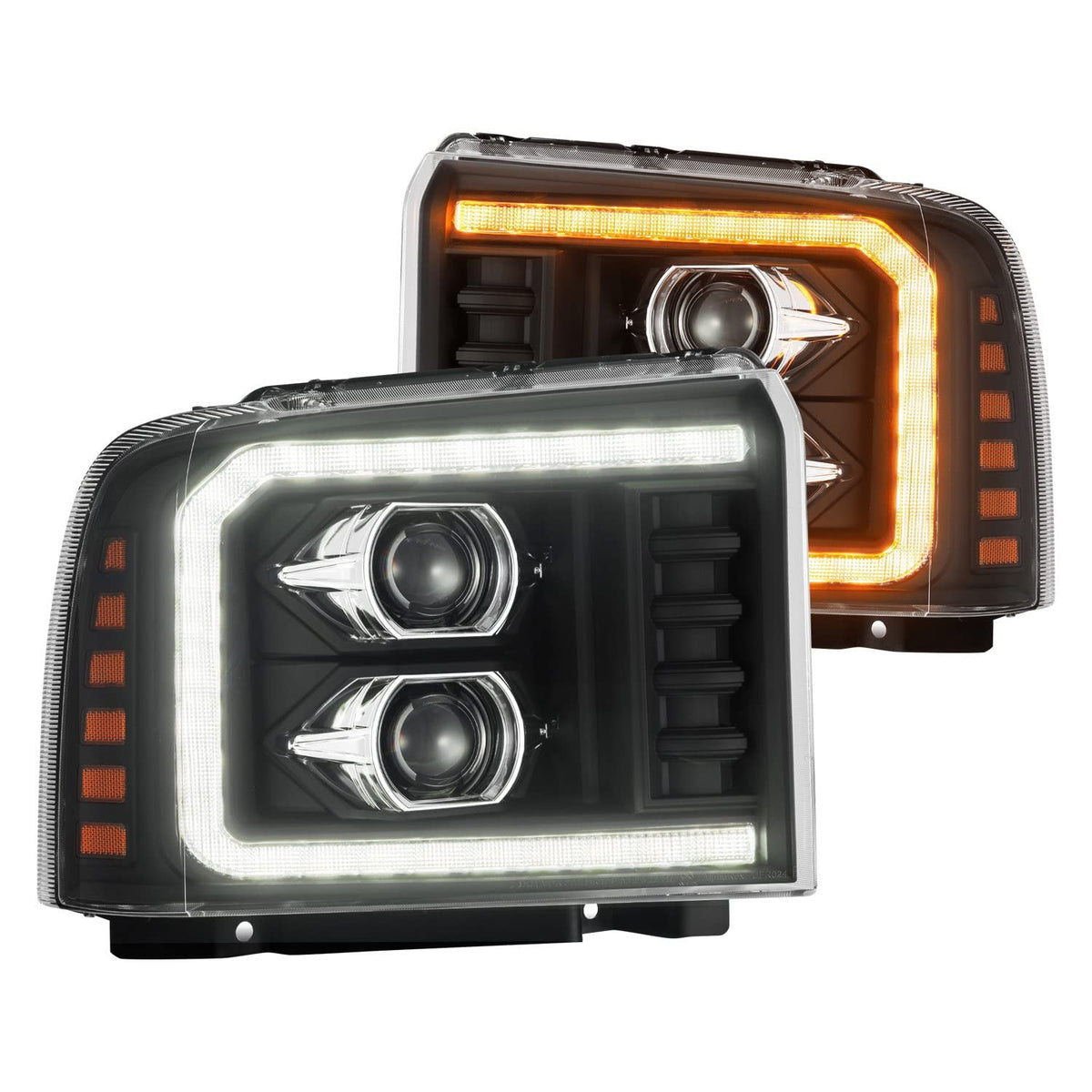 AlphaRex USA 0507 F250/F350/F450/F550 Super Duty Luxxseries Projector Headlights Black - 880317