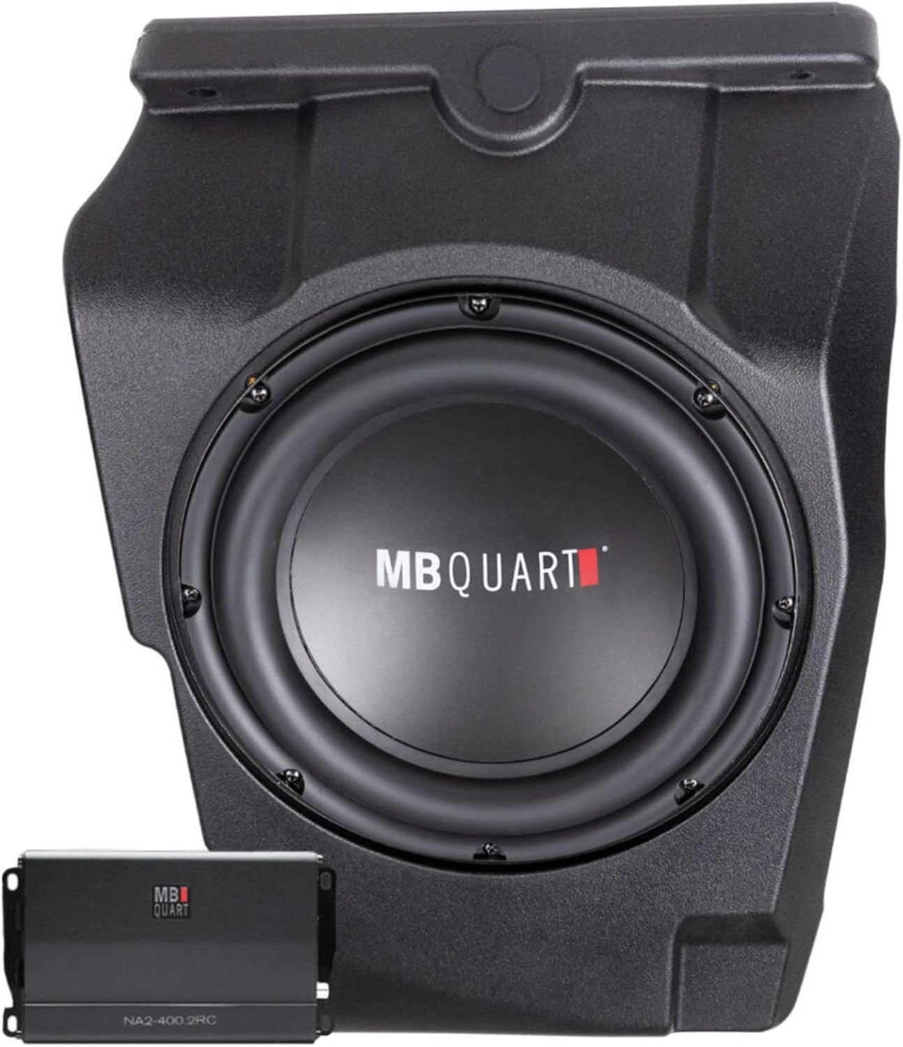 MB Quart 400 Watt Subwoofer Kit with 10 Inch Dual 4 Ohm Subwoofer and Class D Amplifier for Polaris RZR Pro XP Pro R Turbo R MBQRP-SUB-1, Black