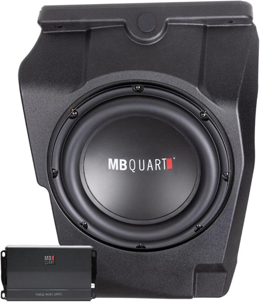 MB Quart 400 Watt Subwoofer Kit with 10 Inch Dual 4 Ohm Subwoofer and Class D Amplifier for Polaris RZR Pro XP Pro R Turbo R MBQRP-SUB-1, Black