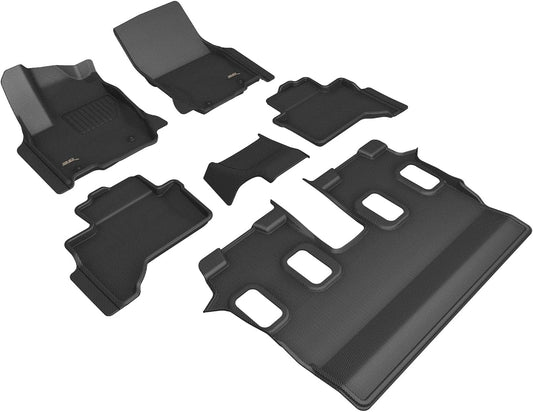 3D MAXpider Custom Fit Kagu Floor Mat (Black) Compatible with Lexus GX 550 6-Seat 2024-2026 (Trim for 2nd Row Cool Box) - Full Set