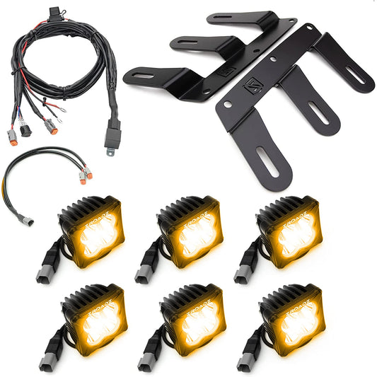 ZROADZ Front Bumper Fog LED KIT for a 2021-2022 Ford Bronco, Includes (6) 3 inch Amber LED Pod Lights - Part # Z325401-KITA