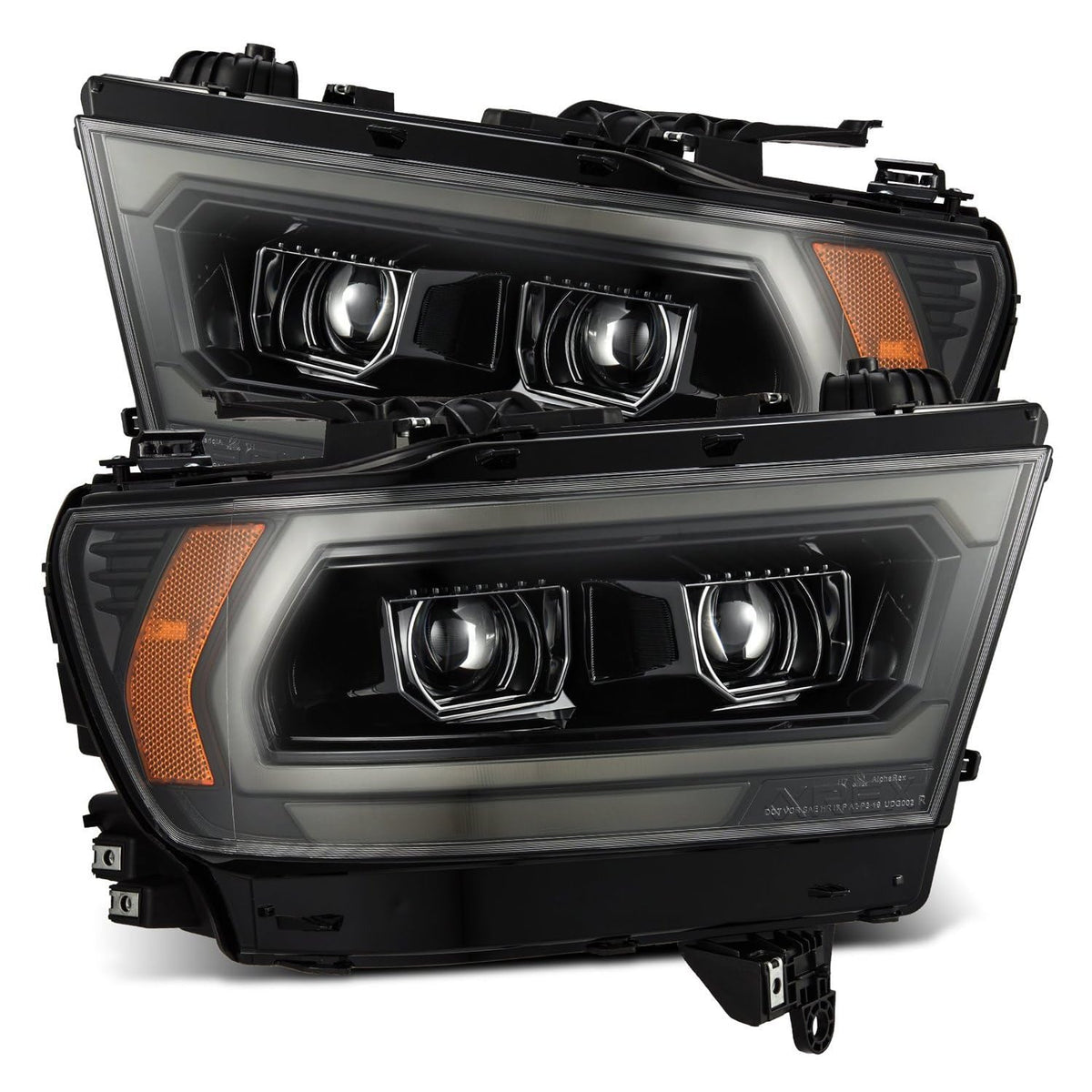 AlphaRex USA 1922 Ram 1500 Luxx LED Projector Headlights Black - 880575