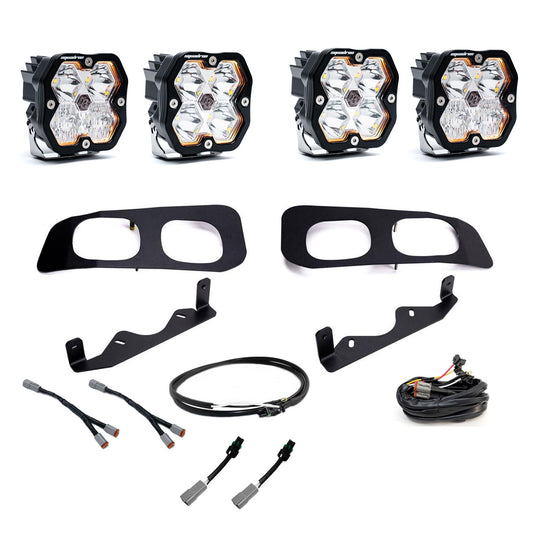 Baja Designs 23C F250/F350 Super Duty Dual Fog Pocket Kit Upfitter Squadron Sport 2.0 Clear - 44-0036-UP