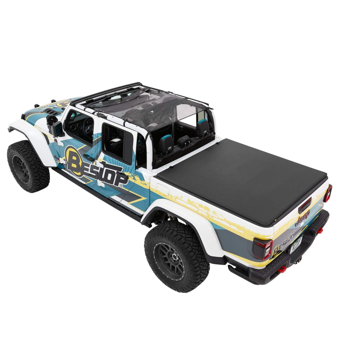 Bestop Inc. 20C Jeep Gladiator Ezfold Soft Trifold Tonneau Cover - 16280-35