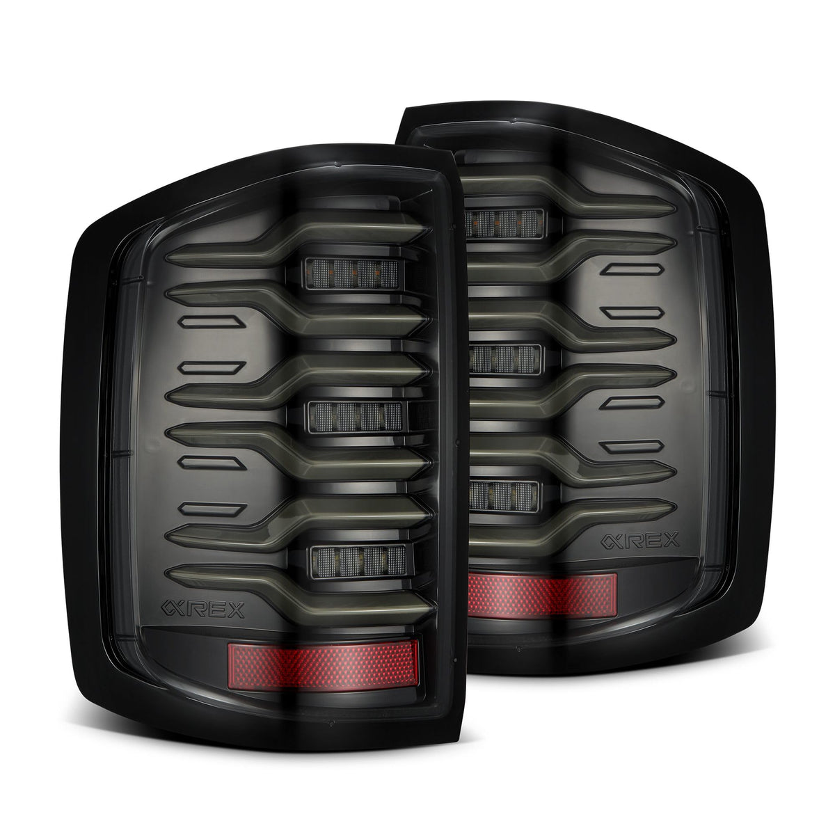 AlphaRex USA 1418 Silv 1500/1519 Silv 2500/3500HD/1519 Sierra 3500HD Luxxseries LED Tail Lights Alphablk - 620040