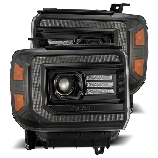 AlphaRex USA 880614 LUXX Series LED Projector Headlights fits GMC Sierra 1500, Smoke