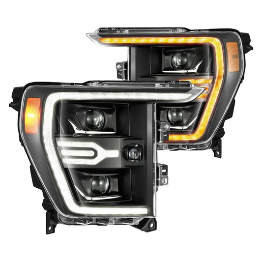 AlphaRex USA 2123 F150 Luxx LED Projector Headlights Black with Act Light & Seq SIGNAL/SWITCHB - 880139