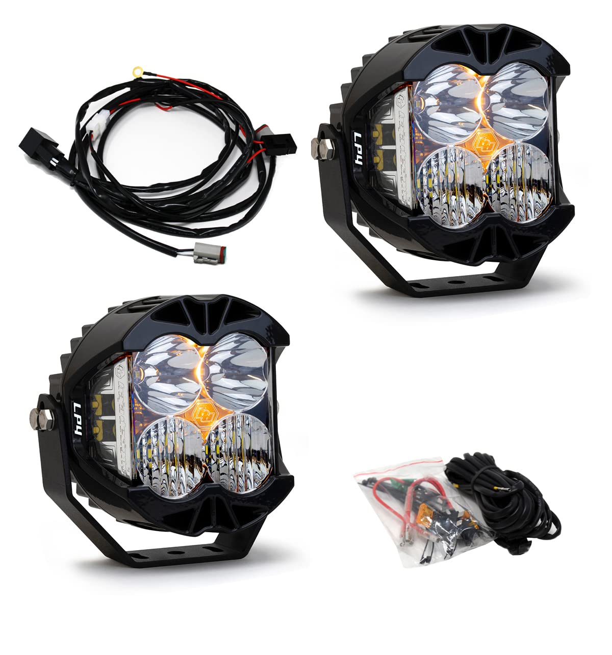 Baja Designs LP4 Pro Bumper KIT20C JT/18C JL;with OE Steel BUMPER(DRIVING/COMBO;CLEAR;UPFITTE - 447672UP