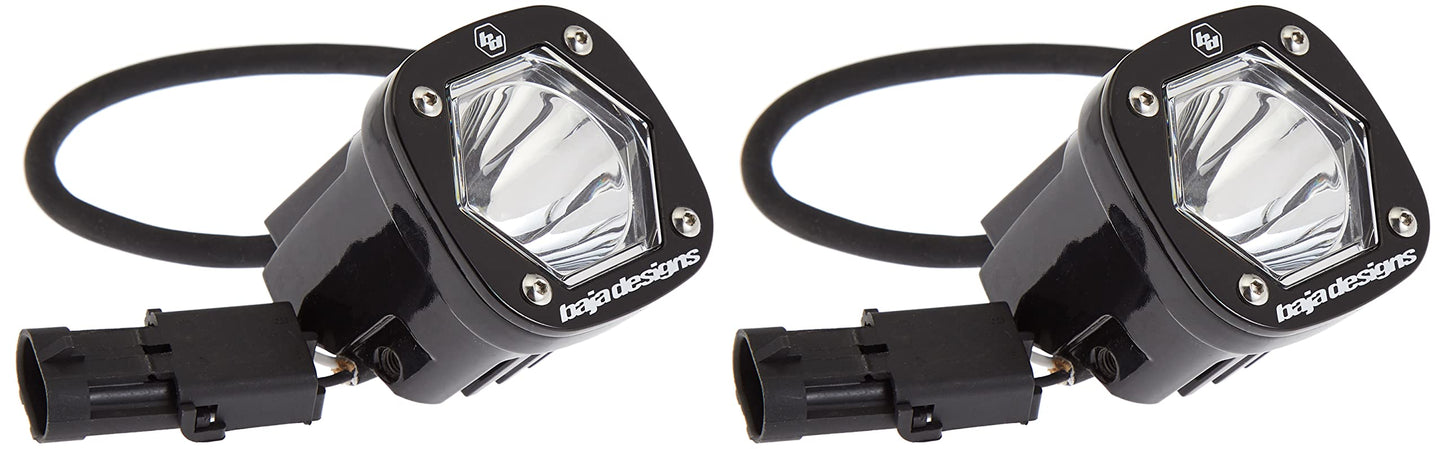 Baja Designs S1 LED Auxiliary Light Pods - Universal Fit with Wiring Harness, 2 LEDs (Spot; Clear)
