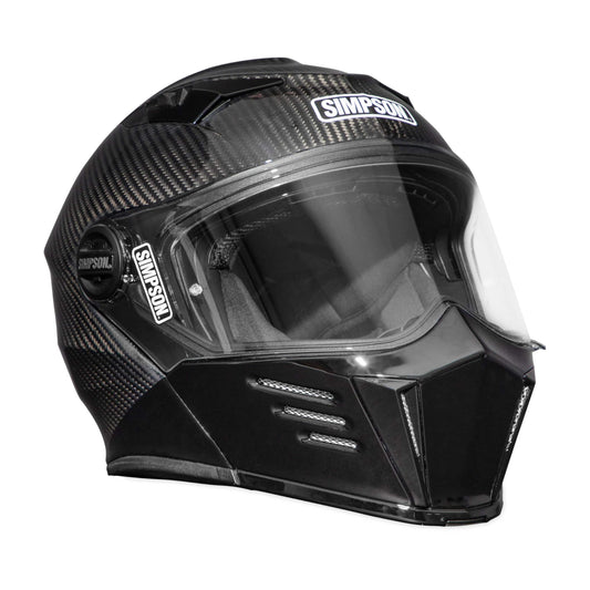 SIMPSON Mod Bandit Motorcycle Helmet - Carbon Fiber 2XL | Modular Full-Face Helmet Clear Visor Shield DOT ECE Certified for Street, Cruiser & Touring Riders (M59XXC)