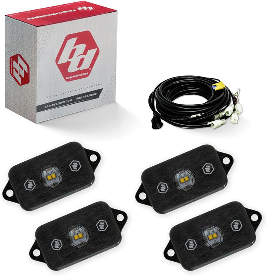 Baja Designs LED Rock Light Kit - 4 PCS. LED with Wiring Harness (White)
