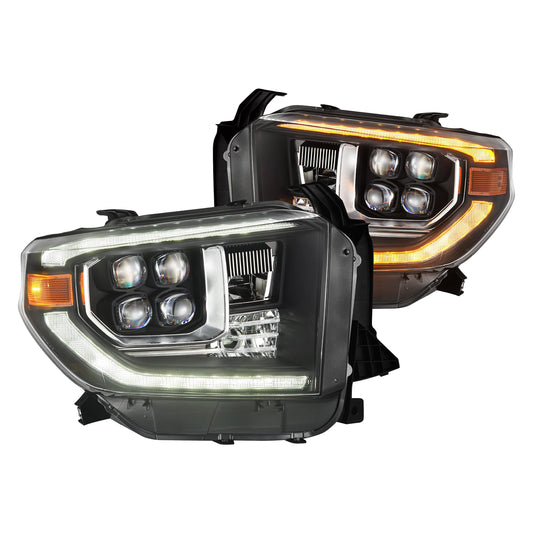 AlphaRex USA 1421 Tundra Nova LED Projector Headlights Black with Activation Light & Sequential SIGNAL/DRL - 880833