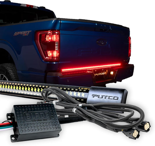 Putco 60" Blade LED Tailgate Light Bar Red/Amber/White LEDs & Quick Connect Harness - Fits Ford F150 2021-2023 (Only fits Models Without Onboard Scale/Tow Tech & OE LED Taillights)