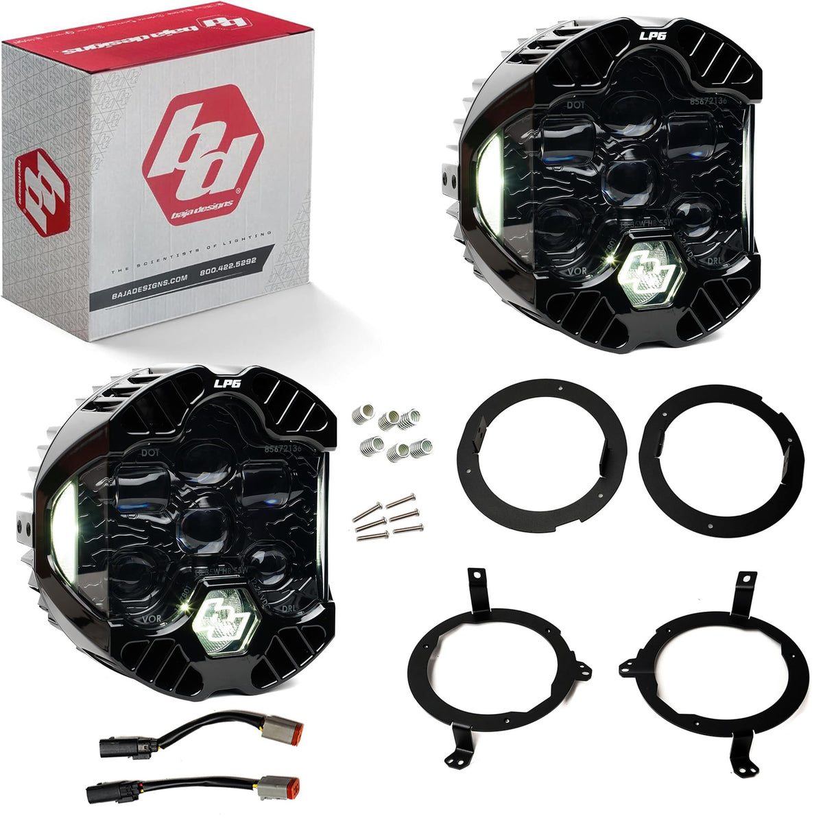 Baja Designs 19C WRANGLER/20C Gladiator Dot LP6 Headlight Kit Clear Drl - 44-8309