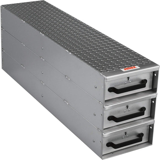 Jobox 1408980 3-Drawer Long Stacked Heavy-Duty Aluminum Drawer Storage - (12" W x 18" H x 50" L)