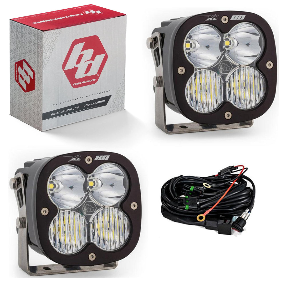 Baja Designs XL80 LED Auxiliary Light Pod Pair DRIVING/COMBO Clear - 677803