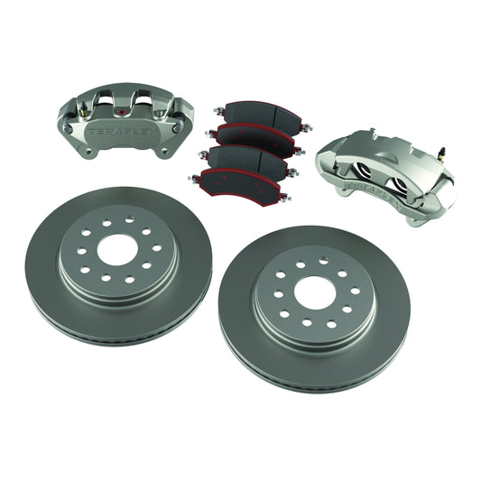 TeraFlex 4303400 JK Front Big Brake Kit (with Big Calipers, PLAIN 13.3" Rotors)