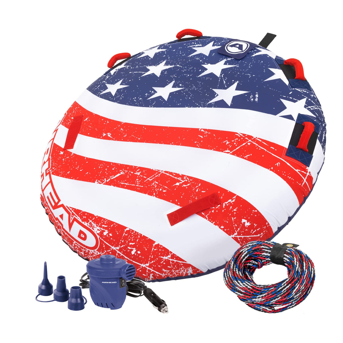 Airhead Sports Tube Stars Nft Stripes 1 Riderkit with Rope & Pump Sportsstuff - 53-4310K