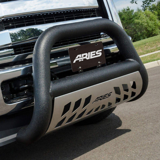 ARIES AL45-4013 Big Horn 4-Inch Black Aluminum Bull Bar, Select Chevrolet Silverado, GMC Sierra 2500, 3500 HD