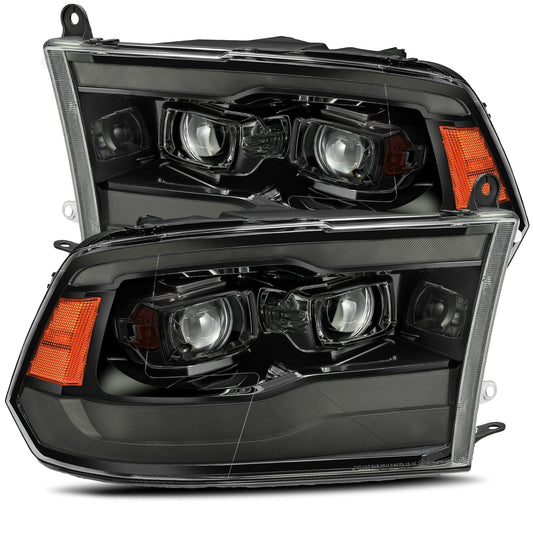 AlphaRex USA 0918 Ram 1500HD/1018 Ram 2500/3500HD Luxx Series LED Projector Headlights Plank Style Jet Blk Lens - 880540
