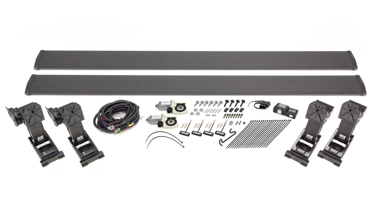 Amp Research 1418 SILV/SIERRA 1500/1519 SILV/SIERRA 2500/3500 (not Diesel) CREW/DBL Cab Plug & Play Power Steps - 76154-01A