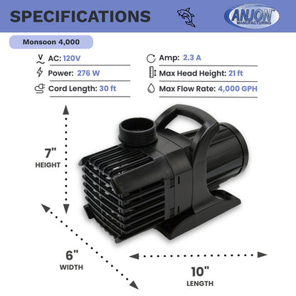 Monsoon 4,000 GPH Submersible Pump