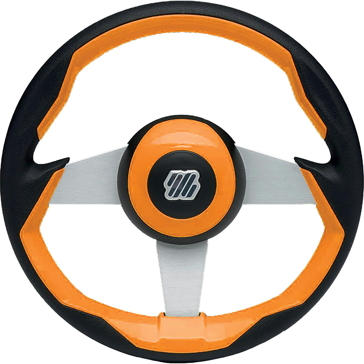 Uflex GRIMANI O/P Grimani Steering Wheel - Orange Poly Grip with Polished Spokes, 13.8" (350mm)