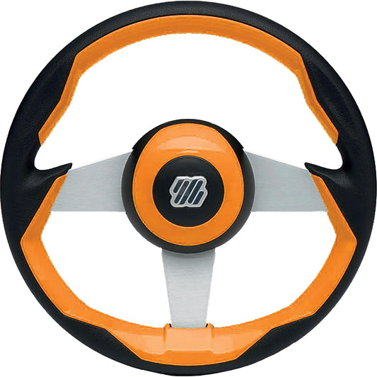 Uflex GRIMANI O/P Grimani Steering Wheel - Orange Poly Grip with Polished Spokes, 13.8" (350mm)